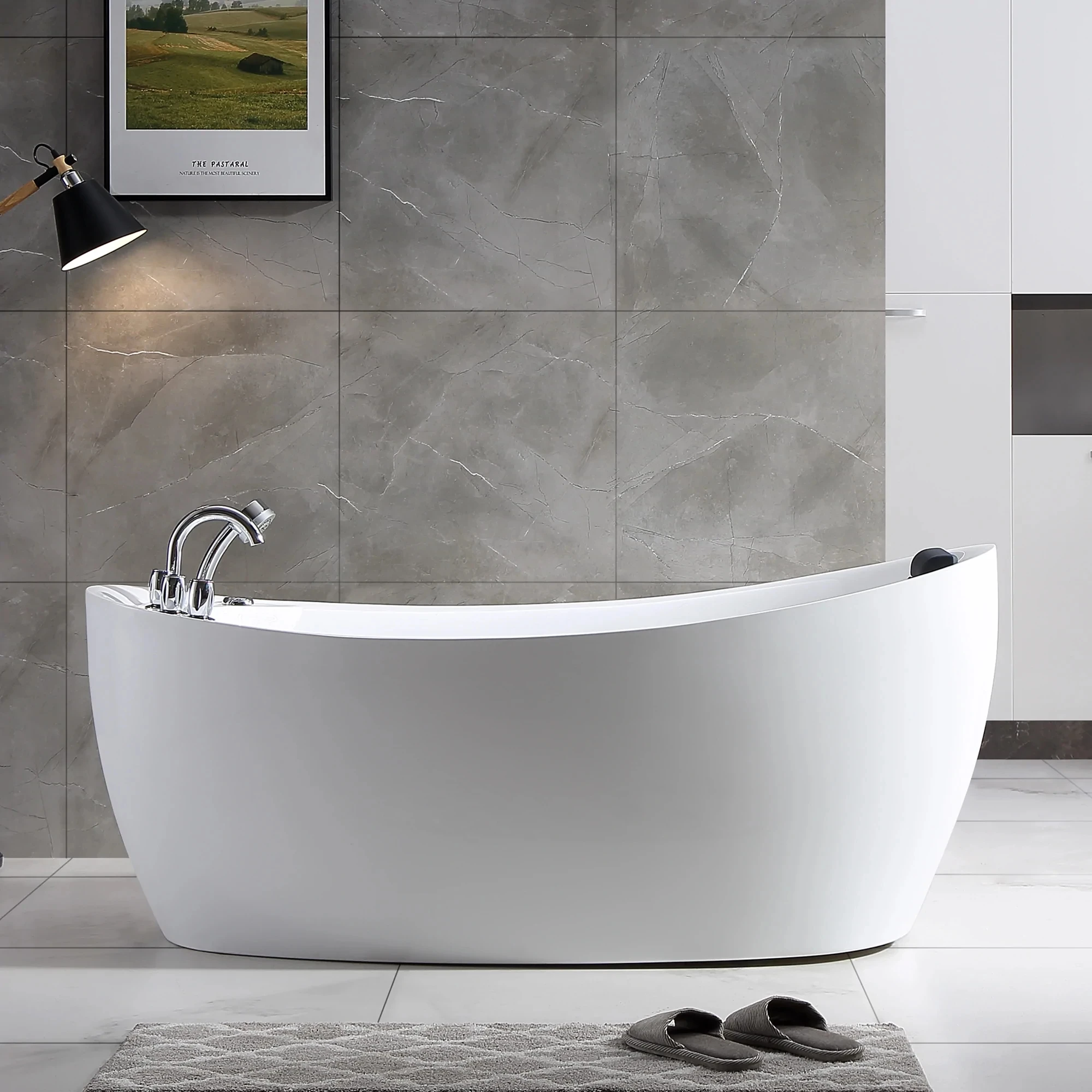 Indoor White Freestanding Massage Bathtub Hot Selling  Acrylic Bathroom Alone Jet Whirlpool Spa Bathtub Jetted Tub Hydro Tub2023