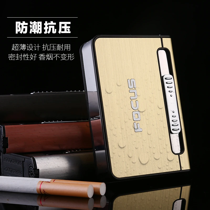  10 pieces of automatic cartridge cigarette aluminum alloy lighter integrated Customized Designs Waterproof Cigarette