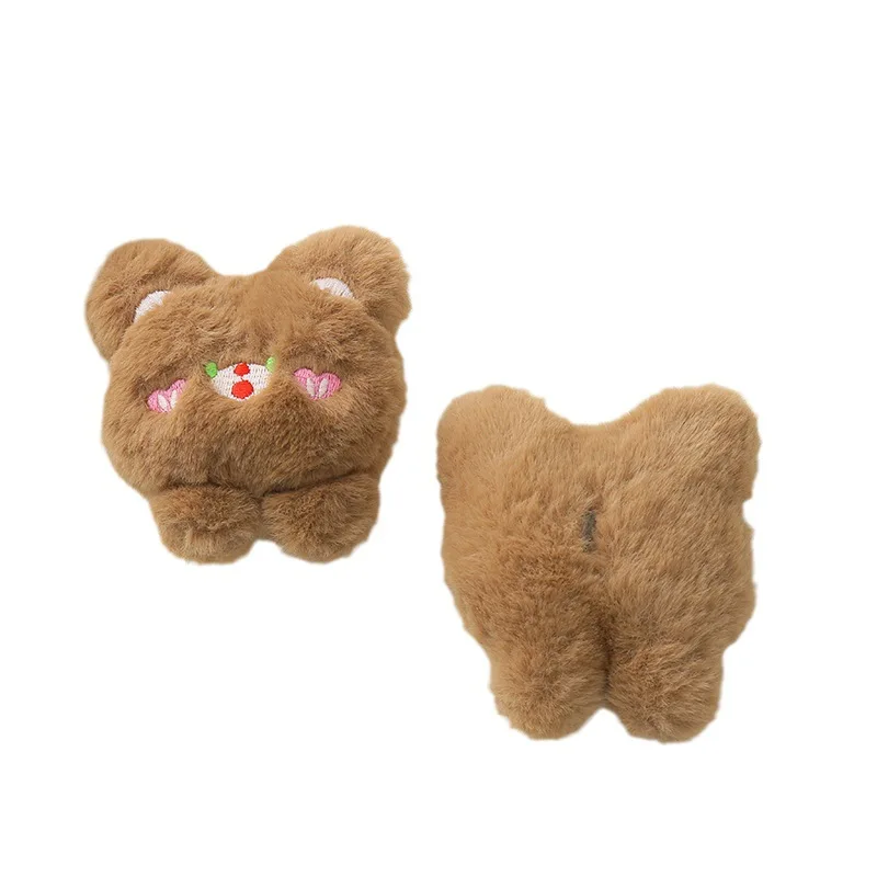 Customized autumn and winter plush bear doll plush brooch knitted cotton-filled doll children's bag clothing