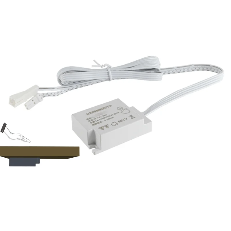 Under Desk Cabinet Kitchen Counter 12V 60W 24V 120W Invisible Touch Switch Dimming Touch Switch for LED Light