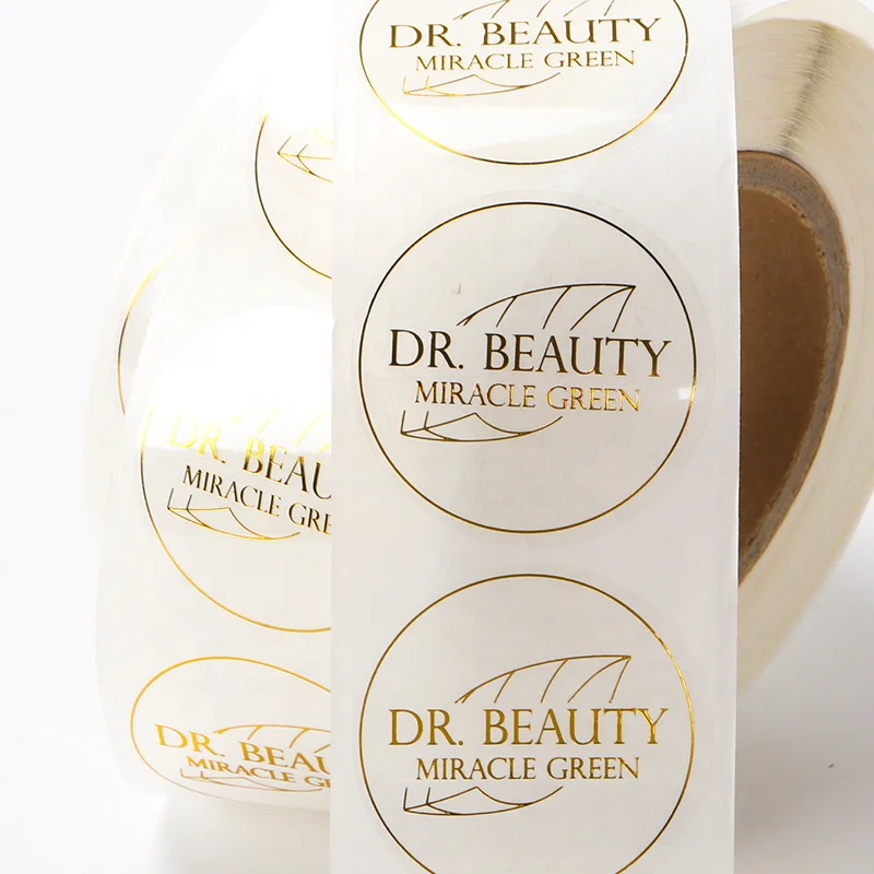 Custom adhesive private cosmetic clear bottle logo sticker cosmetic ingredient label white label cosmetics