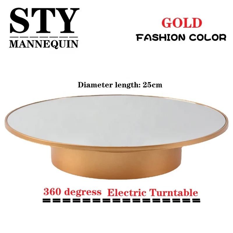 360 Degree Electric Turntable Display Stand Rotating with Mirror for Jewelry Rotating Display