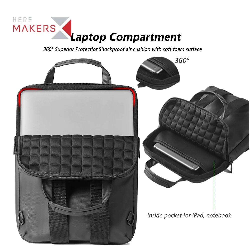 Factory Custom wholesale Small Tote Laptop Back pack bag Rucksack Man 14 inch Lightweight Urban Casual Business RPET Backpack