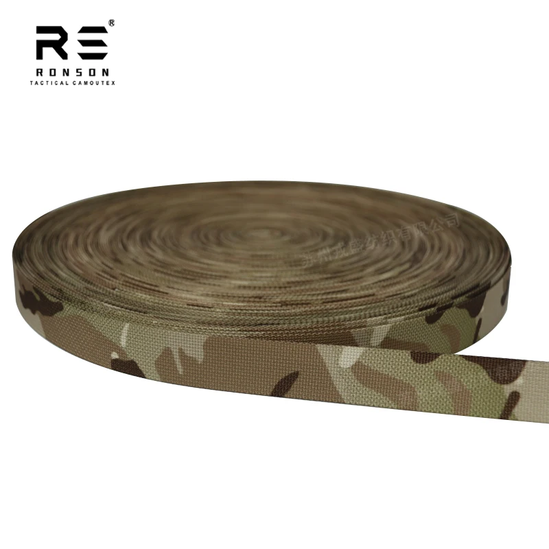 25mm sling Camouflage printed webbing MULTICAM ARID polyester Webbing Tape for tactical Bag and Backpack