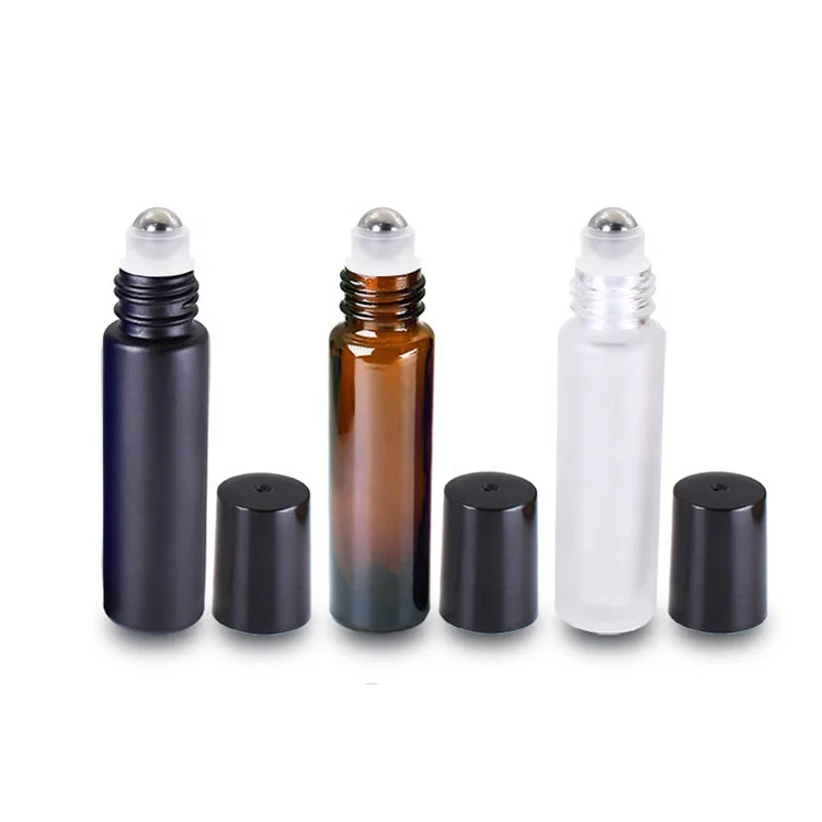 8ml 10ml in stock oil roller glass bottles for essential oils with black cap