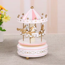 Merry-Go-Round Music Box Wind Up Plastic Horse Roundabout Carousel Musical Box Kid Birthday Christmas Gift Christmas Home Decor