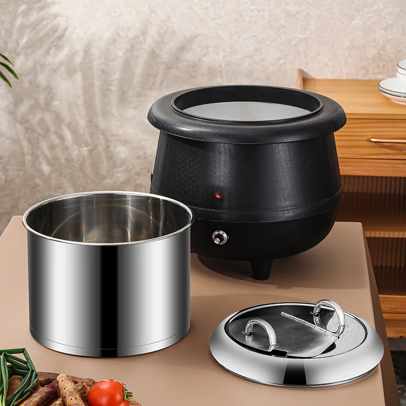 Victore Commercial Soup Kettle with S/S Food Pot Electronic Soup Warmer Kettle for Restaurant Buffet