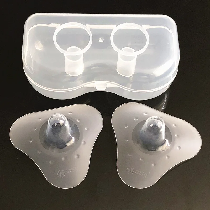 Wholesale new silicone nipple protector triangle breast protector nursing frosted breast pads boxed without label
