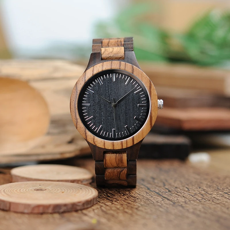BOBO BIRD Oem Create Brand Automatic Wood Watch Strap with Multifunction Small Window Calendar Movement