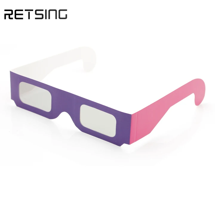 Custom Printing Paper Disposable Cinema Anaglyph Linear Polarized 3D Glasses For Movies