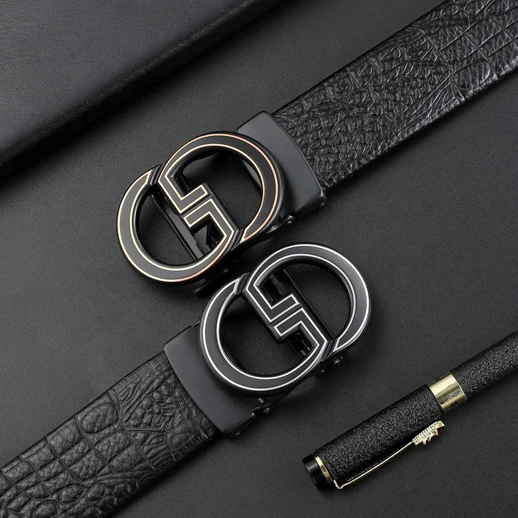 Брендовый мужской кожаный ремень с автоматической пряжкой, дизайнерский мужской ремень из воловьей кожи, оптовая продажа