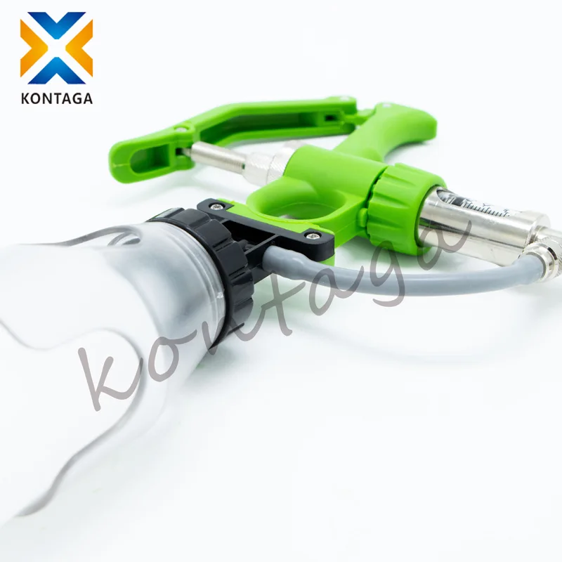 2ml 5ml metal veterinary automatic vaccine syringe injection gun with bottle holder