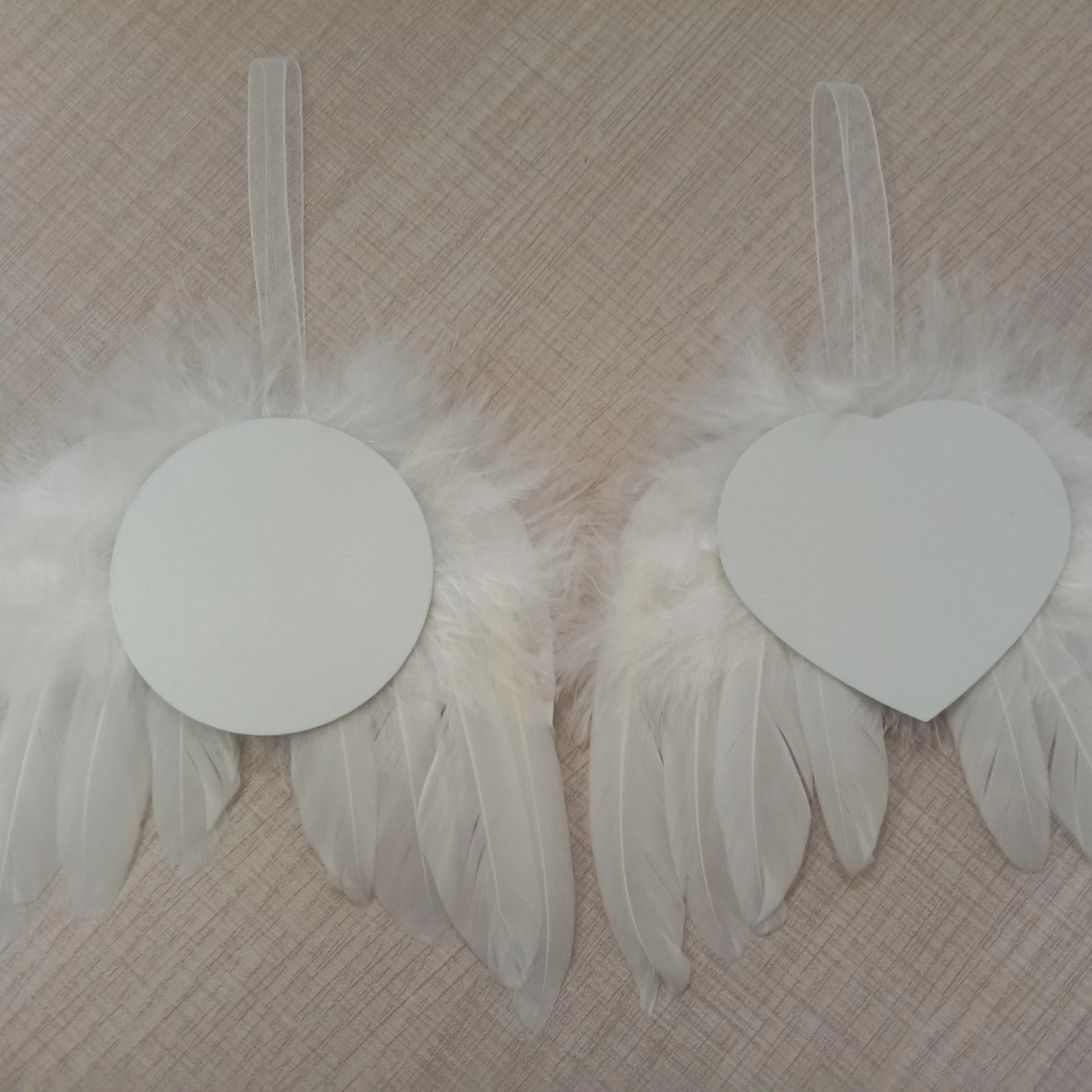 Lancoda Custom Photo Gifts Sublimation Angel Wing Feather Charm Ornament