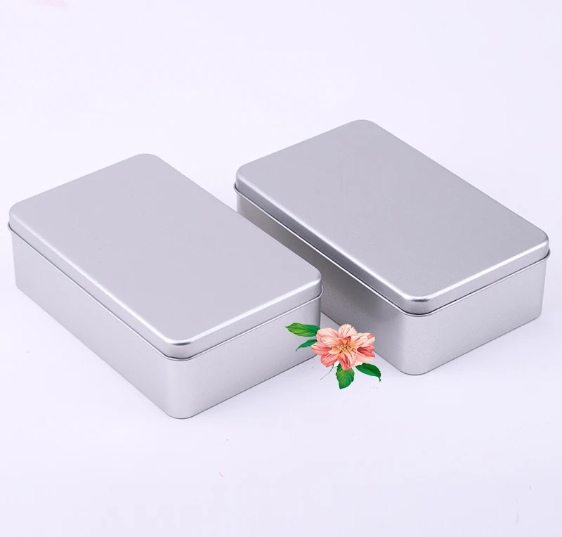 Manufacturer Custom Tinplate Box rectangular Flat Cover Tea tin box