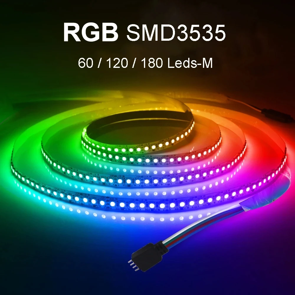 3535 SMD 5mm 8mm 10mm PCB 60 120 LEDs 180 LEDs RGB LED Strip Color Changeable 12V DC Flexible Tape Ribbon TV Backlights
