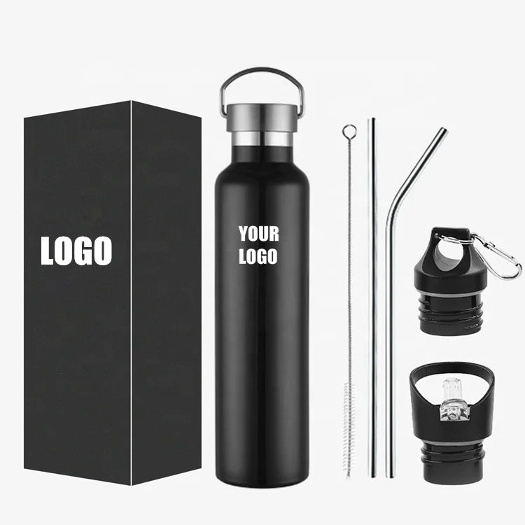 Navy Blue 32/64 oz Stainless Steel Sports Water Bottle Large 5-Liter Insulated Vacuum Flask Canteen Free Sample