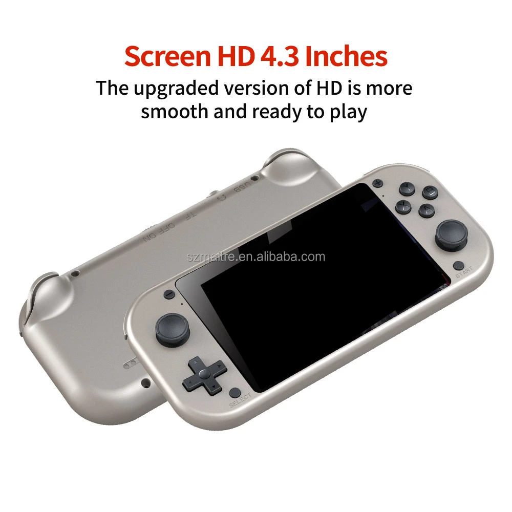 Sliver Gray New M17 Handheld Mini Game Machine 4.3 Inch HD Screen Emuelec Emulator Portable 3D Video Game Player For PSP Games