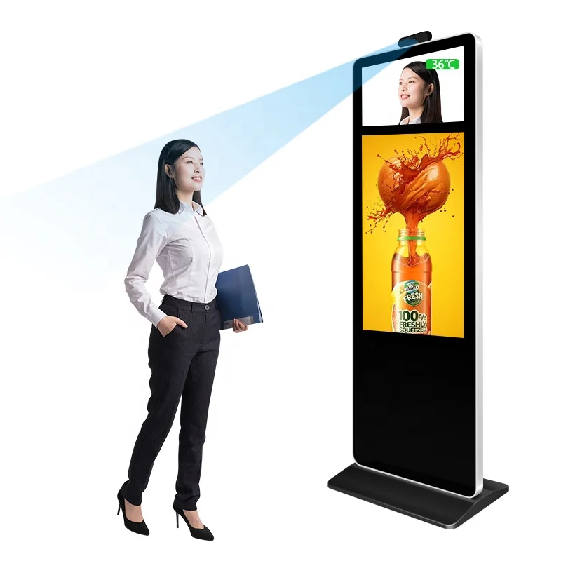 Распознавание лица терминал контроля доступа монитор тотемные рекламные плееры дисплей экран цифровые вывески и идентификатор