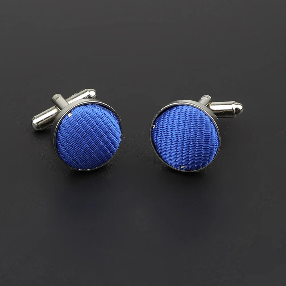 Classic Fashion Dots Solid Polyester Check Design Cufflink For Mens Brand Cuff Buttons Cuff Links High Quality Jewelry