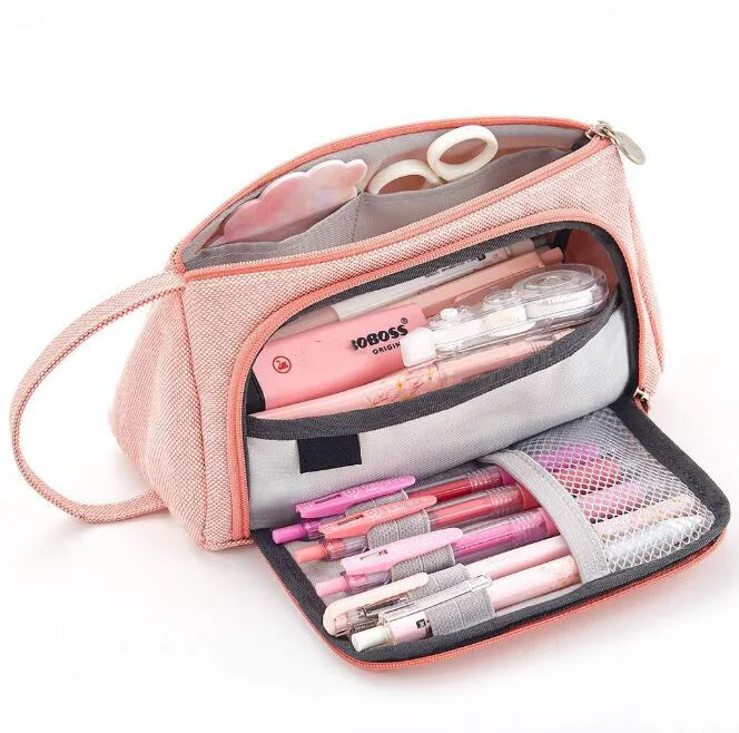 Вместительный цветной дорожный Чехол для ручек и карандашей на молнии