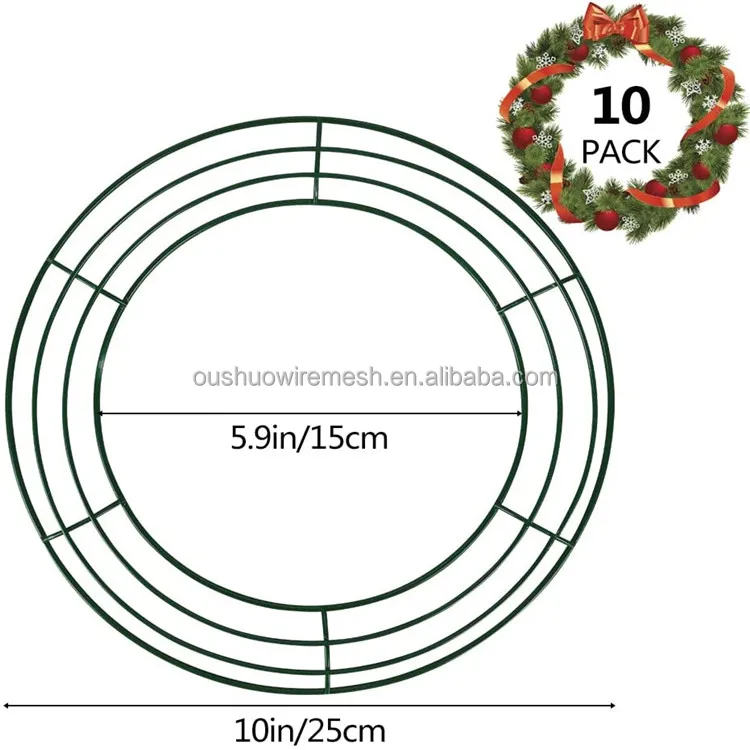 8 10 12 14 16 18 20 inches green metal wire wreath rings Christmas wreath frames