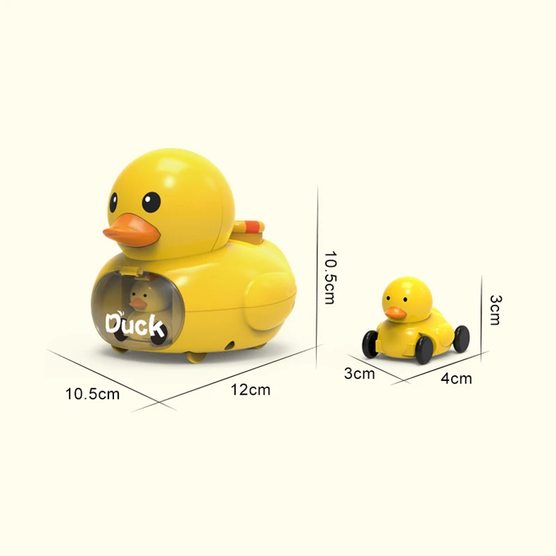 Hot Children Yellow Duck Toy Car Set Catapult Truck Press And Go Friction Inertial Stunt Car Toy