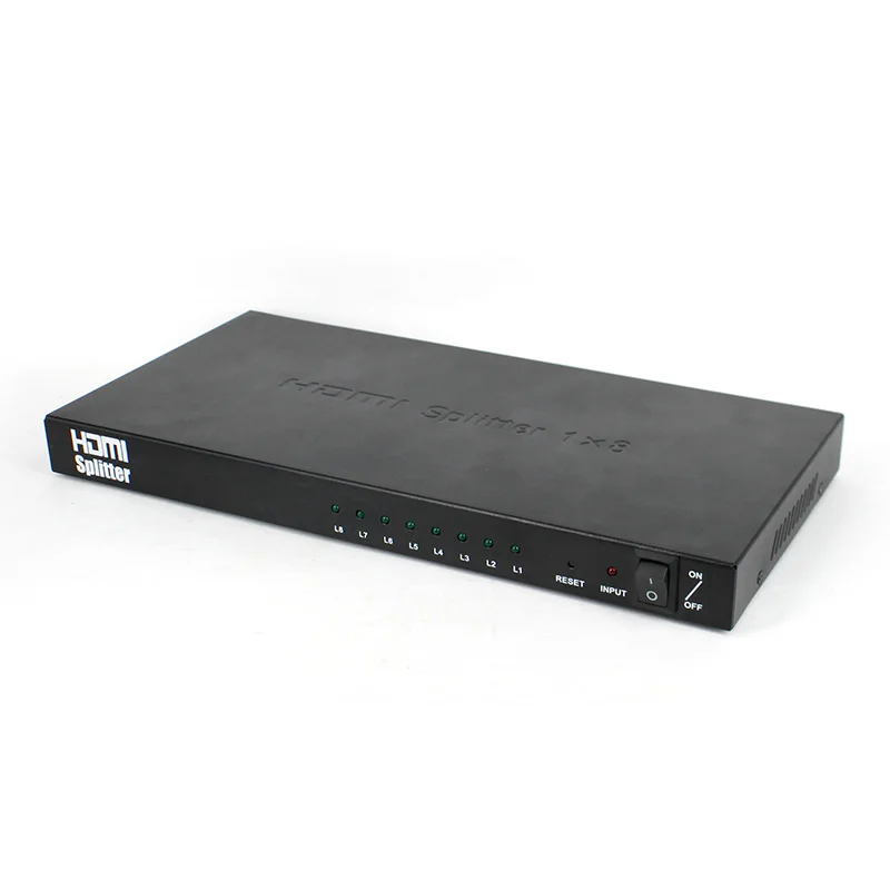 1 in 8 Out  8 Ports HDMI Splitter 1*8  Support Full HD 4Kx2K Video Dual Display for DVD PS3 Xbox with Power Adapter