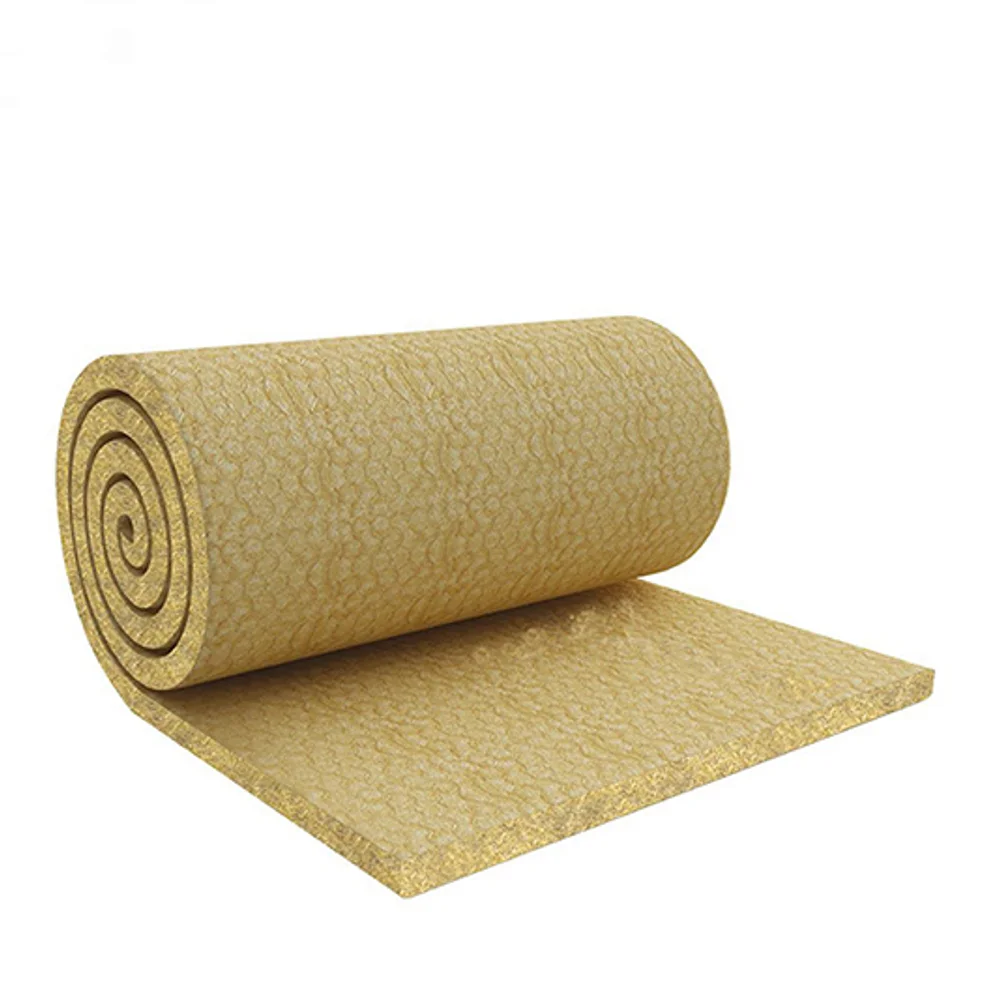 Acoustic rock wool blanket rock wool thermal rolls price 80kg m3 heat insulation