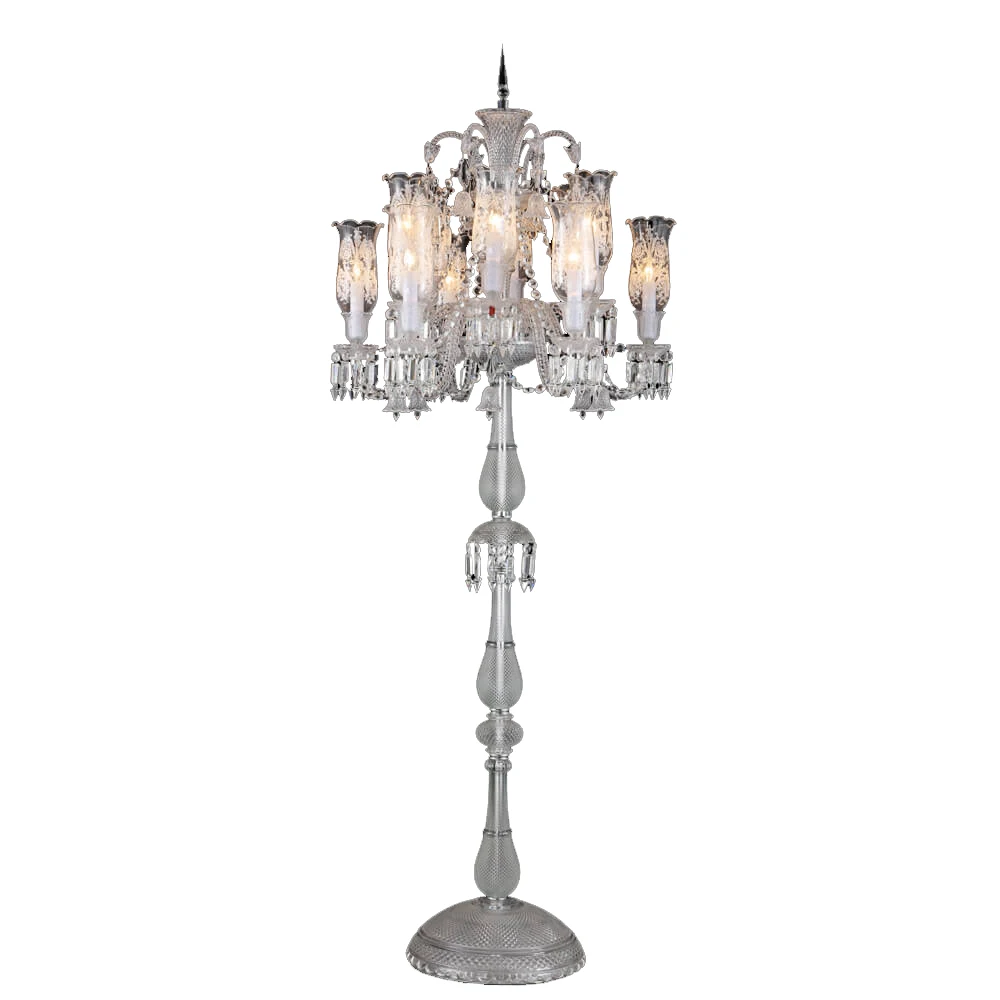 Elegant Crystal Glass Standing Lamp for Wedding Events