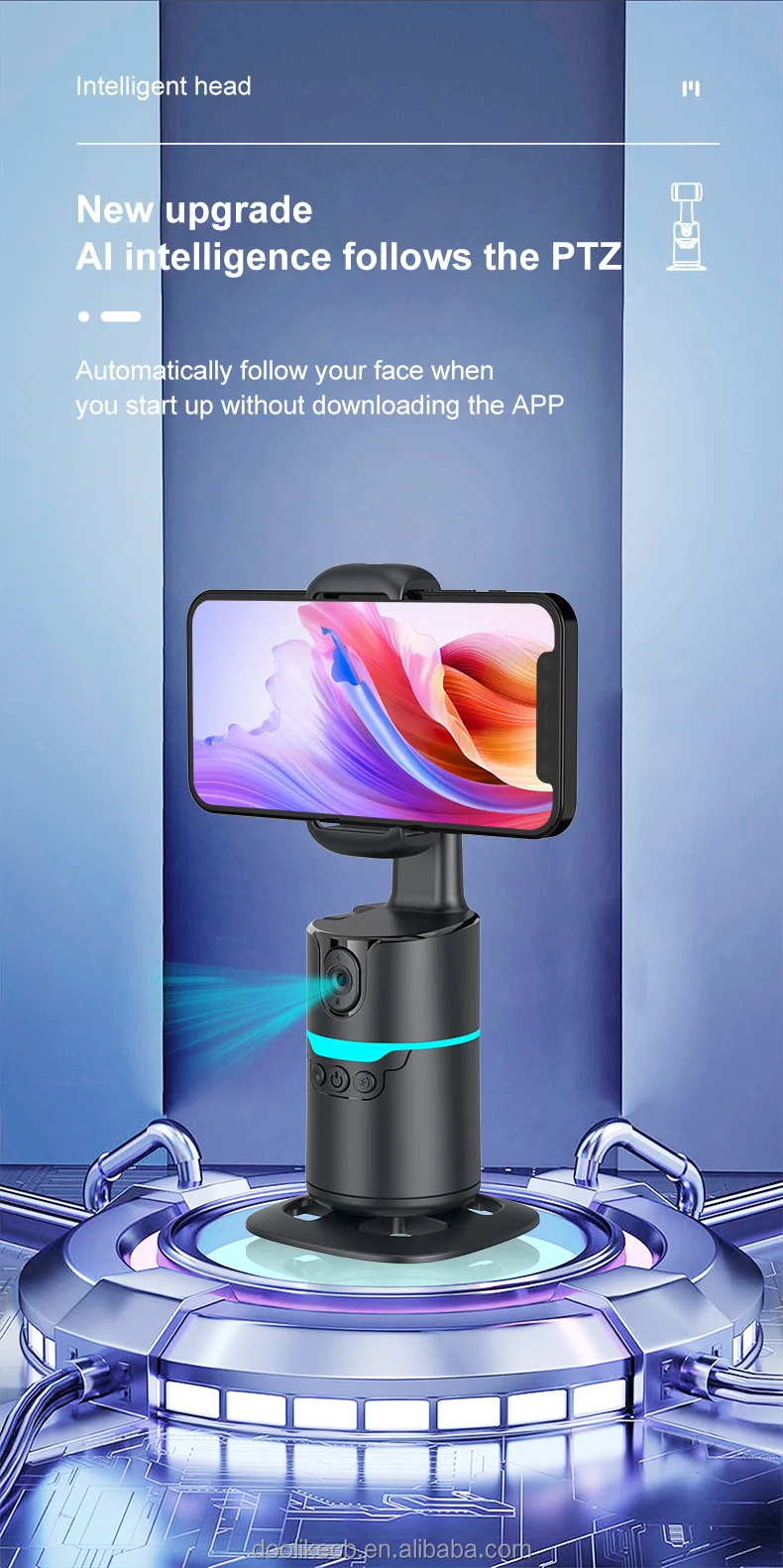 Newest Q14 360 Rotation Auto AI Focus Face Tracking Follow Mobile Phone Stabilizers Magnetic Holder Gimbal Stabilizer For Phones