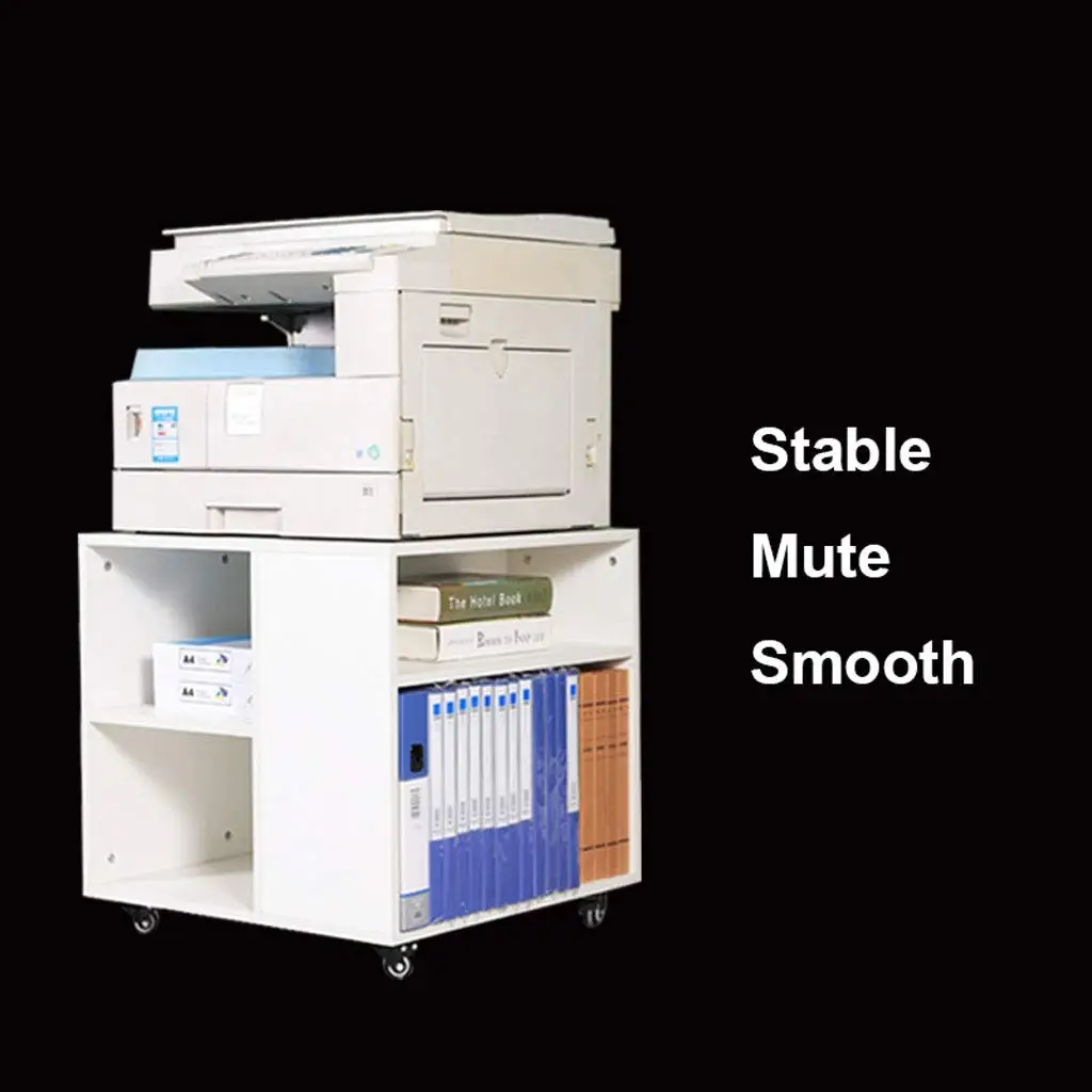 Office Printer Shelf Stand Mobility Wooden Work Cart Office Furniture Accessories Office Filing Cabinet