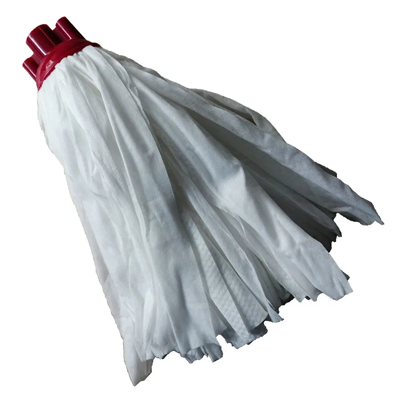 
High Quality Red High Water Absorb Round Non-Woven Flat Floor Cleaning Mop 