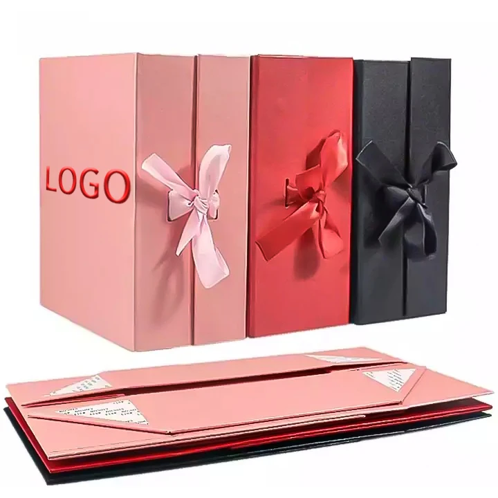 Custom Folding Paper Flat Pack Box Luxury Magnetic With Magnet Closure