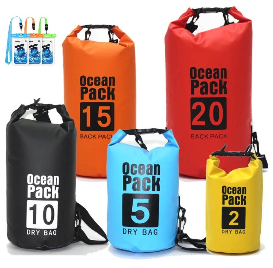 Custom logo 500D 2L 5L 10L 20L PVC MESH outdoor ocean pack waterproof dry bag/waterproof bag