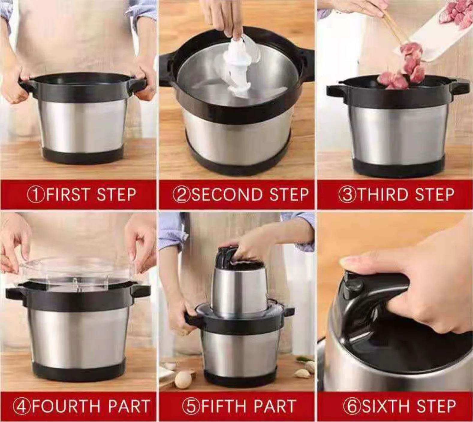 2023 hot sale yam pounder machine 6L fufu pounding blender meat chopper electric All copper motor meat grinder