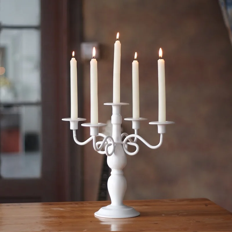 Metal Long Stem Candle Stand for Home Decor Handmade Candelabra 3 Arms Candlestick For Wedding Candle Holder