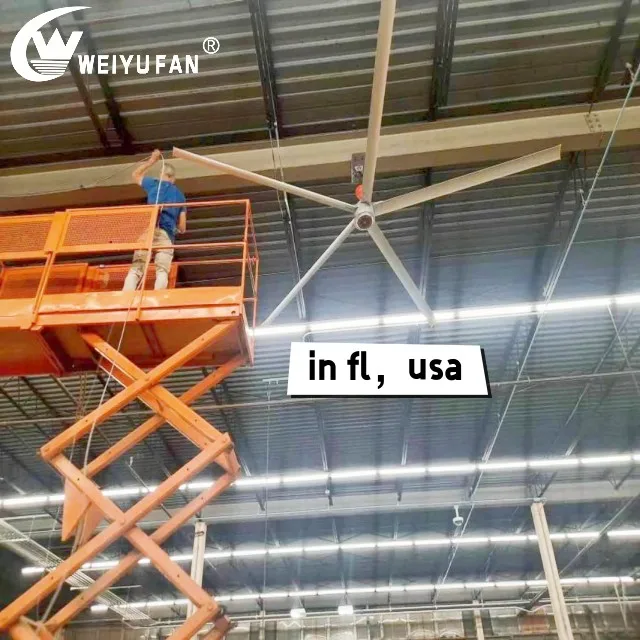 WEIYU 10FT большой бесщеточный промышленный вентилятор постоянного тока hvls, гигантский уличный потолочный вентилятор для использования с завода