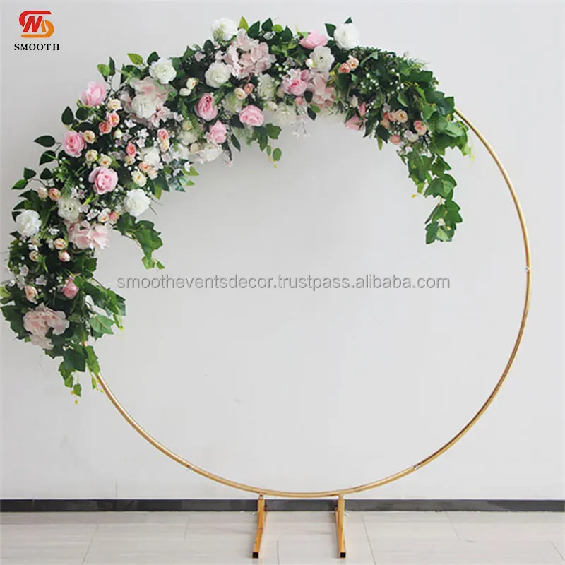 SMOOTH Wedding Party Decor Wrought Iron Gold-plated Ring Stage Background Wedding Props
