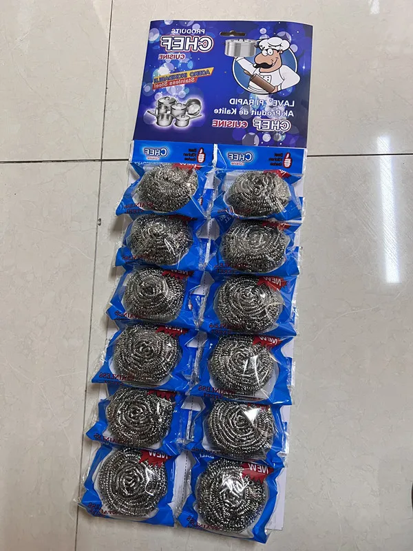 Kitchen Cleaning Stainless Steel Scourer Dish Washing Pan Washing Scrubber Balls   for kitchen Cleaning