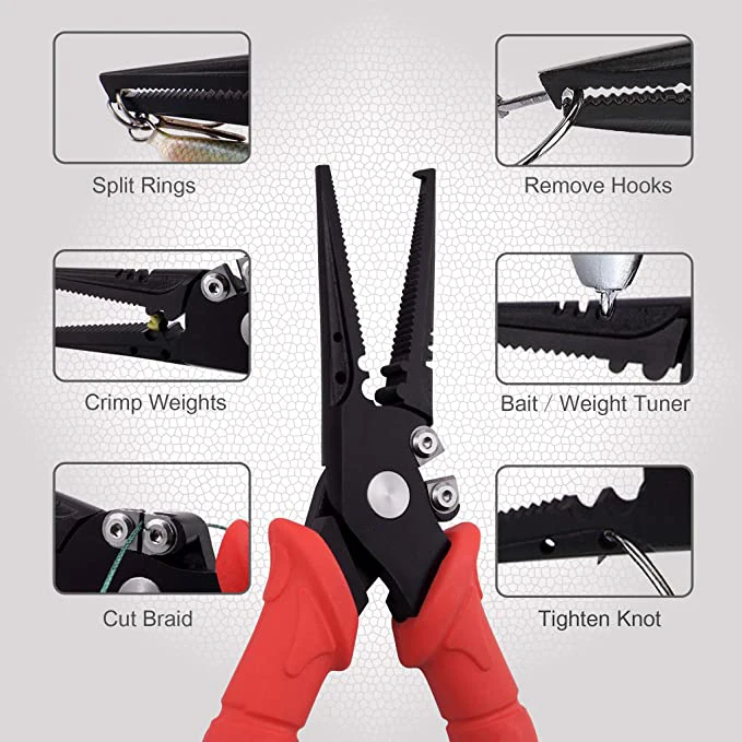 CX08 Quicky Cutting Saltwater Lure Stainless Steel Fishing Plier Outdoor Hook Remover Pliers Multifunctional Fishing Pliers