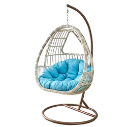 Indoor outdoor furniture garden Hanging nest swing basket swing egg swing chair with cushion and stand seat