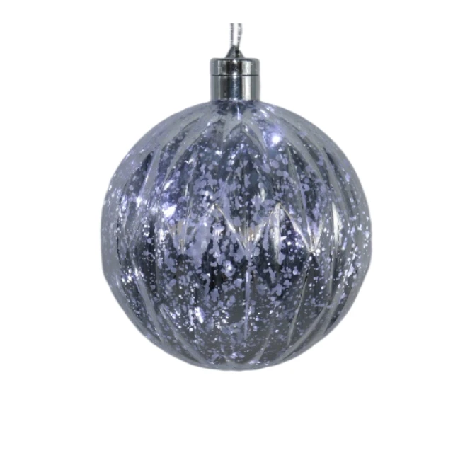 Customizable LED Light Glitter Ball Ornaments Christmas-Colored Plastic Hanging Decorative Balls Home Wedding Tree-Shaped Model