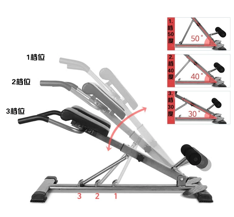 Factory direct Foldable Adjustable fitness equipment Roman Chair train core muscle