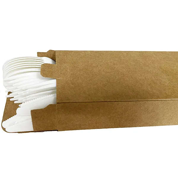 Plastic Free 6.75 inch Series CPLA Cutlery Set Knife Fork Spoon Free Combination in Folding Color Box