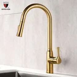 HIMARK cupc brass black sink tap grifo de cocina robinet de cuisin torneiras de cozinh pull down pull out gold kitchen faucet