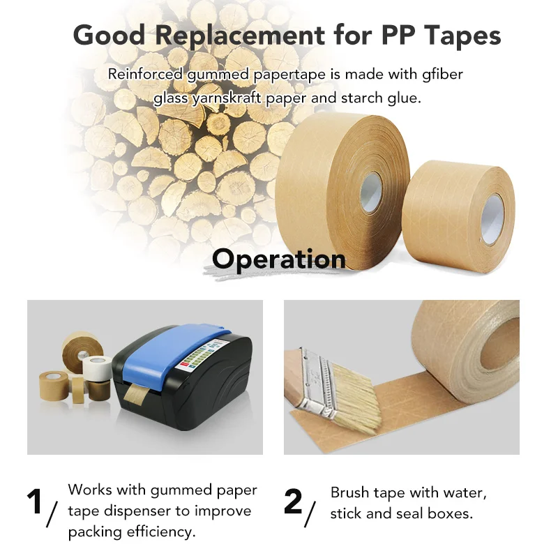 Custom packing water gum activated kraft paper tape of PaperEZ