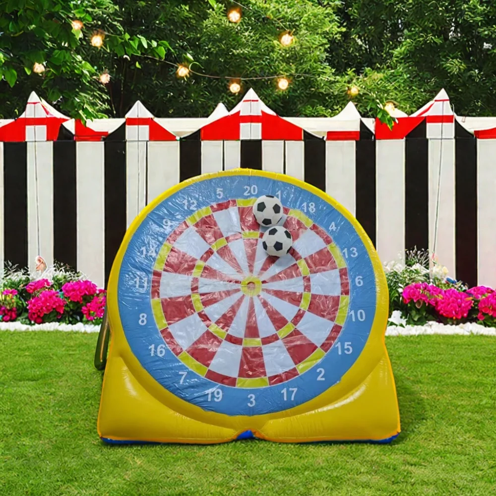 Fun Velcro-Inflatable Football Target Set Unisex PVC Soccer Field Indoor Outdoor Inflatable Football Darts