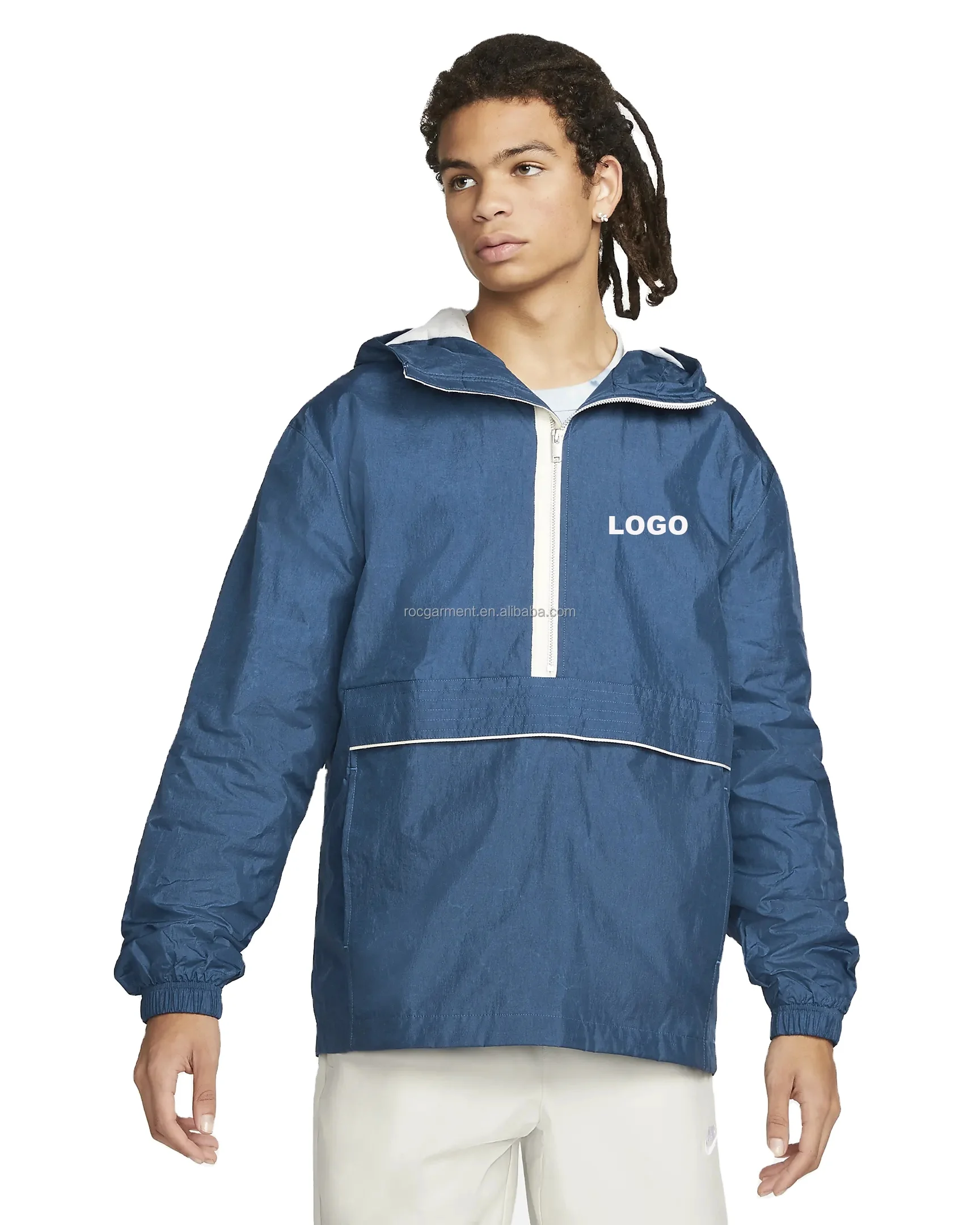 Custom Half Zip Track Windbreaker Sportswear Lightweight Jacket Plus Size Mens Workout Jacket