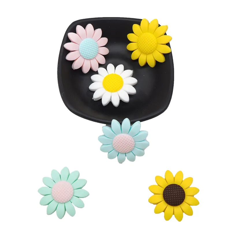 Wholesale dummy pacifier Sun Flower Silicone baby Pendant Teether