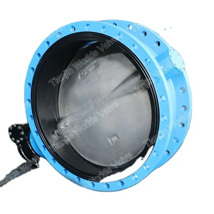 double flange Cast iron resilient seated wedge 6 inch butterfly valve